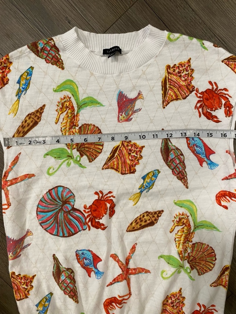 Talbots Cap Sleeve Pullover Underwater World - Picture 7 of 7